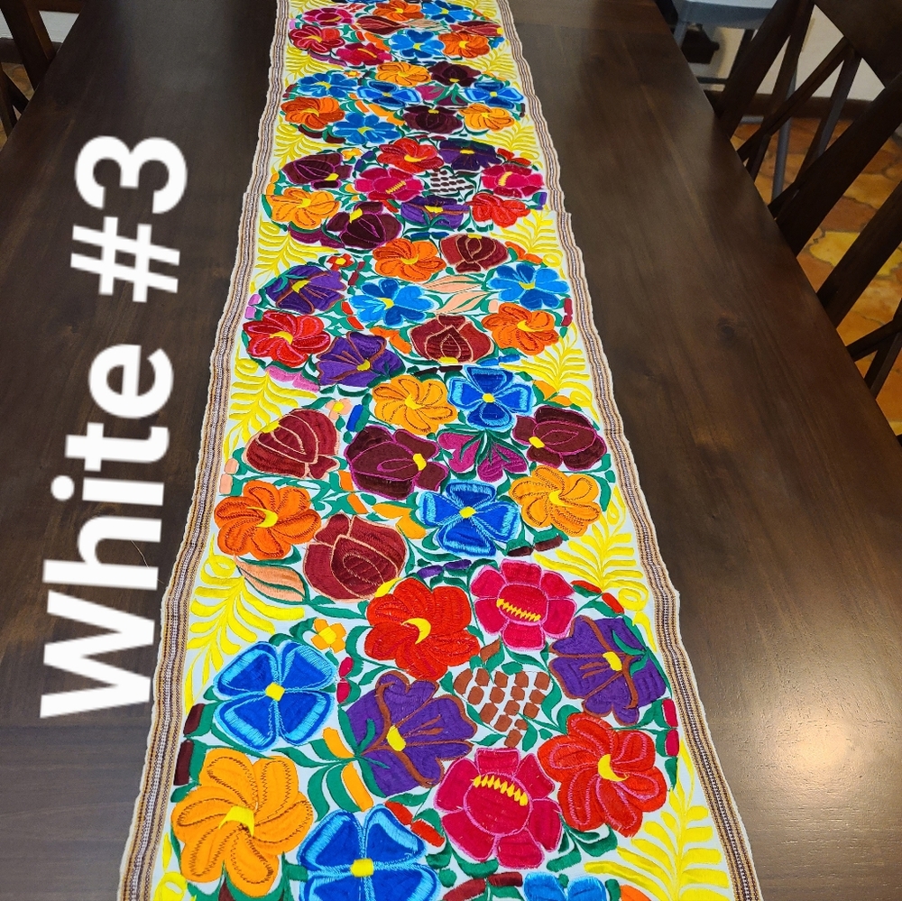 Mexican Embroidered Table Runner 7 1/2 ft